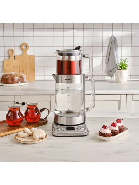 Karaca Robotea Pro Quartz 4 in 1 Konuşan Çay Makinesi Black Chrome