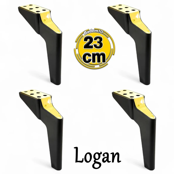 Logan 4 Adet 23 Cm Siyah Gold Lüks Mobilya Kanepe Tv Ünitesi Berjer Koltuk Ayağı Konsol Ayakları ürün görseli 1