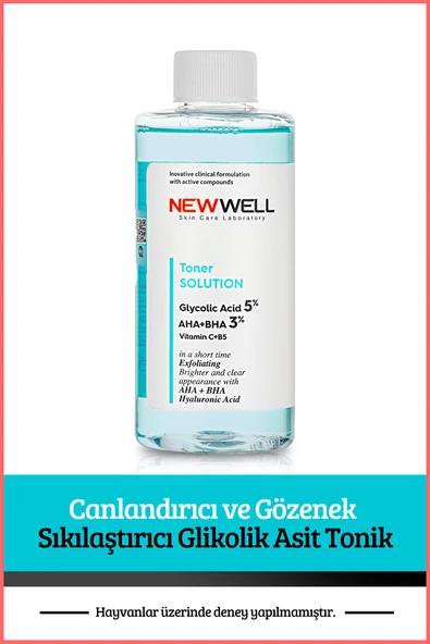 Canlandırıcı ve Gözenek Sıkılaştırıcı Glikolik Asit Tonik (Tüm Cilt Tipleri) 200 ML ürün görseli 1