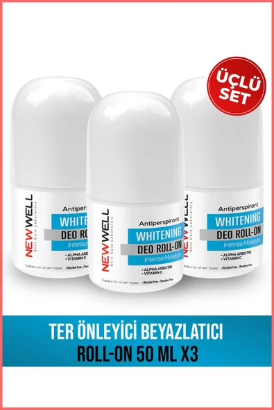3 Adet Ter Önleyici Beyazlatıcı Roll-on 50 ml ürün görseli 1