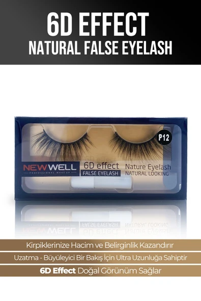 6D Effect Natural False Eyelash P12 ürün görseli 1