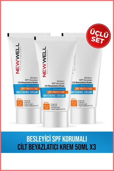 3 Adet Besleyici SPF Korumalı Cilt Beyazlatıcı Krem 50ML ürün görseli 1