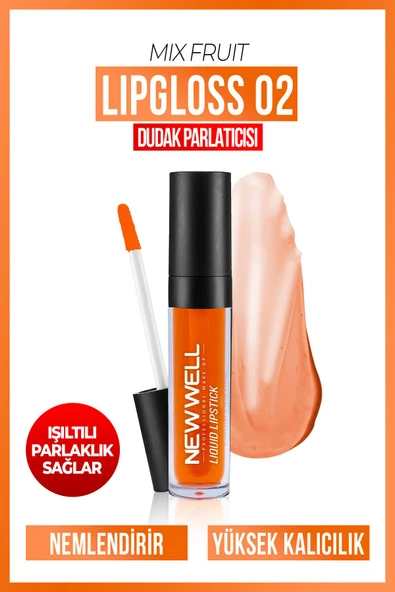 Mix Fruit Lipgloss 02-Karışık Meyve Aromalı Dudak Parlatıcısı 8 ML ürün görseli 1