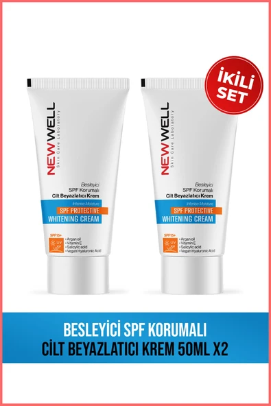 2 Adet Besleyici SPF Korumalı Cilt Beyazlatıcı Krem 50ML ürün görseli 1