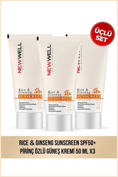 3 Adet Rice & Ginseng Sunscreen Spf50+ Pirinç Özlü Güneş Kremi 50 ML ürün görseli 1
