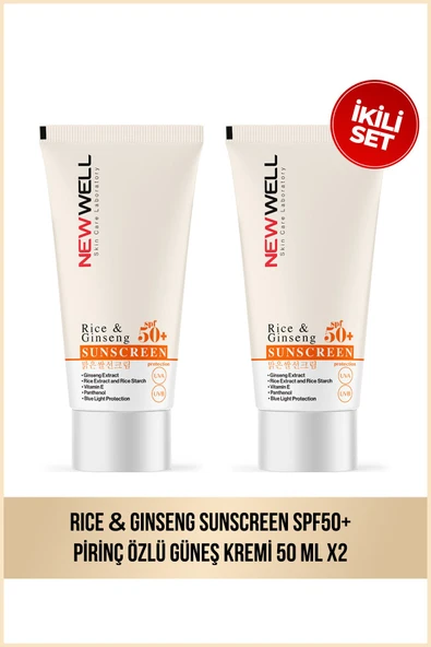 2 Adet Rice & Ginseng Sunscreen Spf50+ Pirinç Özlü Güneş Kremi 50 ML ürün görseli 1