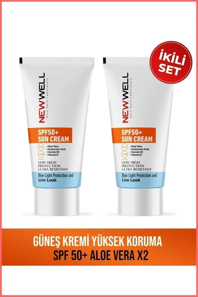 2 Adet Güneş Kremi Yüksek Koruma Spf 50+(Aloe Vera) ürün görseli 1