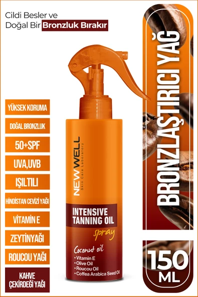 Yoğun Bronzlaştırma Spreyi Kahve Çekirdeği Yağı 150 ML ürün görseli 1