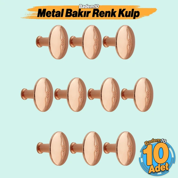 Bakır Metal Big Düğme Kulp 10'lu Set Mutfak Dolap Çekmece ve Kapak İçin ürün görseli 1