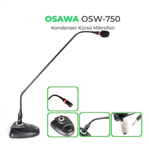 Osawa OSW-750 – Çift Yönlü Bükülebilen Kürsü Mikrofonu ürün görseli 1