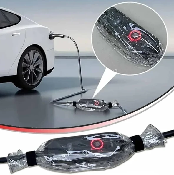 Glanz Elektrikli Araç Şarj Adaptör Yağmur Koruma Brandası, EV Şarj Adaptör Koruyucu 45 - 23cm ürün görseli 1