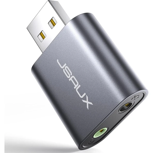 Jsaux DM0003 Harici Ses Kartı Için Usb-A'dan 3,5 Mm'ye Çevirici Mikrofon ve Ses Adaptör ürün görseli 1