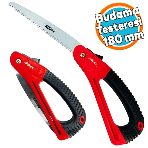 Budama Testeresi 180 mm Metal Kilitli Çelik Düz Ağaç Dal Bağ El Testeresi Açılıp Kapanır ürün görseli 1