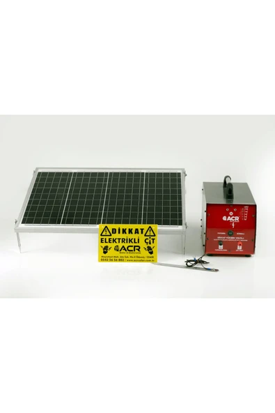 ACR GÜÇMATİK ACR2450 PLUS AKÜLÜ GÜNEŞ ENERJİLİ ELEKTRİKLİ ÇİT SİSTEMİ TAKIM 50 WATT PANELLİ GECE / GÜNDÜZ MODLU ürün görseli 1