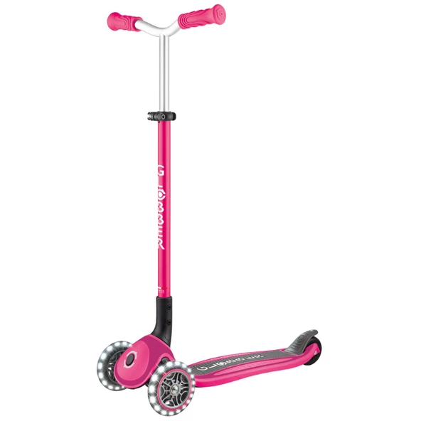 Globber Master Işıklı Katlanabilir Scooter - Fuşya - Resim 3