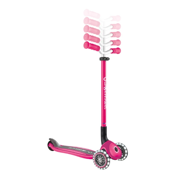 Globber Master Işıklı Katlanabilir Scooter - Fuşya - Resim 2