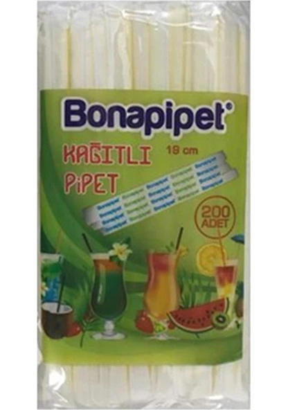 Bona Kağıtlı Pipet 19 cm 200'lü Paket ürün görseli 1