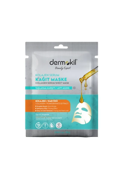 DERMOKİL KOLAJEN VE NAR ÖZLÜ SERUM KAĞIT MASKE ürün görseli 1