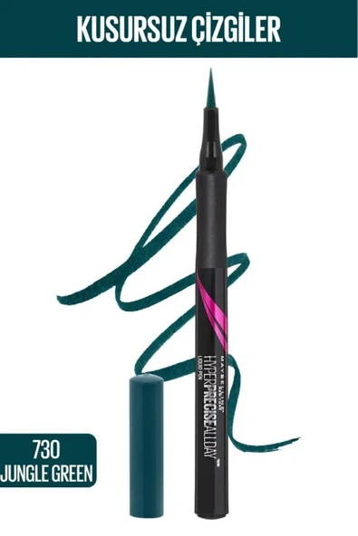 Maybelline New York Hyper Precise All Day Eyeliner - 730 Jungle Green - Yeşil 3600531047788 ürün görseli 1