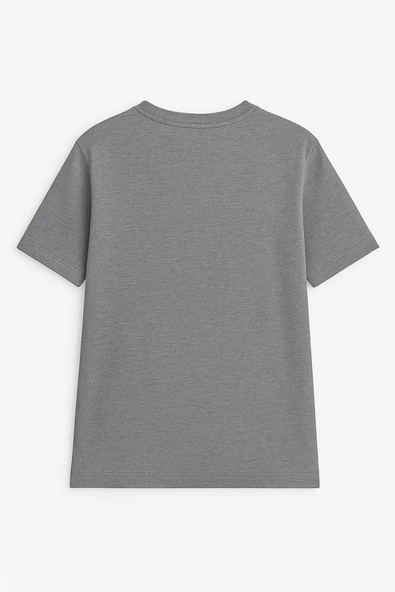 Erkek Bisiklet Yaka Basic Düz Kısa T-shirt - Resim 7