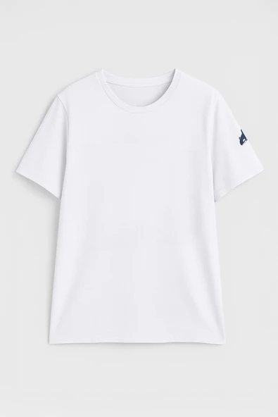 Erkek Bisiklet Yaka Basic Düz Kısa T-shirt - Resim 2