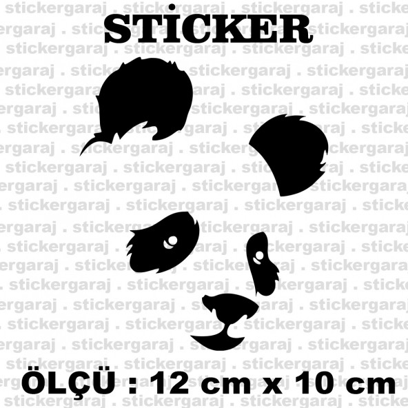 panda surat sevimli  2 adet sticker hayvan otomobil motosiklet kask atv laptop pc tablet buzdolabı kapı cam sticker etiketleri ürün görseli 1