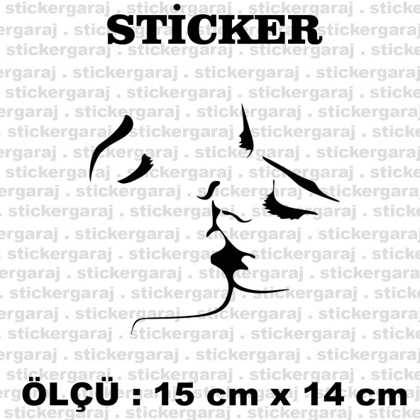 kiss öpücük kadın erkek dudak  2 adet sticker otomobil motosiklet kask atv laptop pc tablet buzdolabı kapı cam sticker etiketleri ürün görseli 1