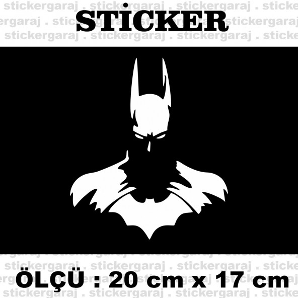 yarasa adam beyaz renk  2 adet sticker otomobil  laptop pc tablet buzdolabı kapı cam araba sticker etiketleri ürün görseli 1