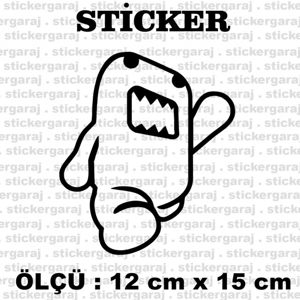 sevimli canavar  2 adet sticker otomobil motosiklet kask atv laptop pc tablet buzdolabı kapı cam araba sticker etiketleri ürün görseli 1