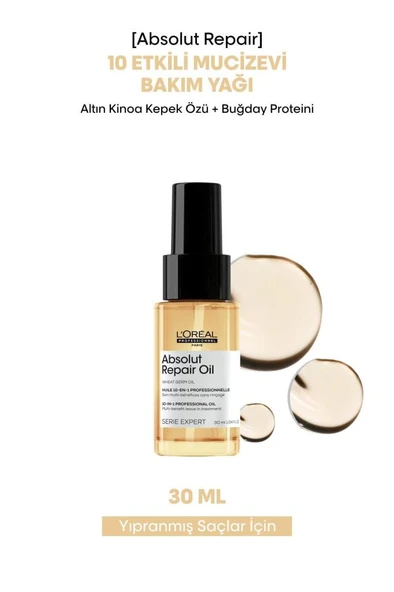 Loreal Professionnel Absolut Repair Normal-Hassaslaşmış Saçlar İçin 10’u 1 Arada Durulanmayan Saç Bakım Yağı 30 ml ürün görseli 1