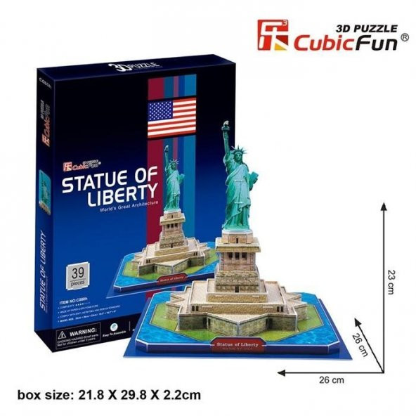 Cubic Fun 3D 39 Parça Puzzle Özgürlük Anıtı - ABD ürün görseli 1