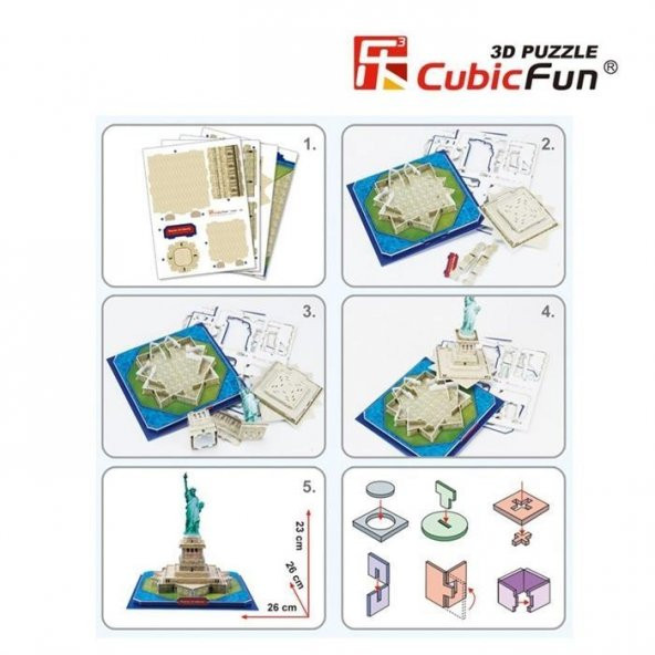 Cubic Fun 3D 39 Parça Puzzle Özgürlük Anıtı - ABD - Resim 3