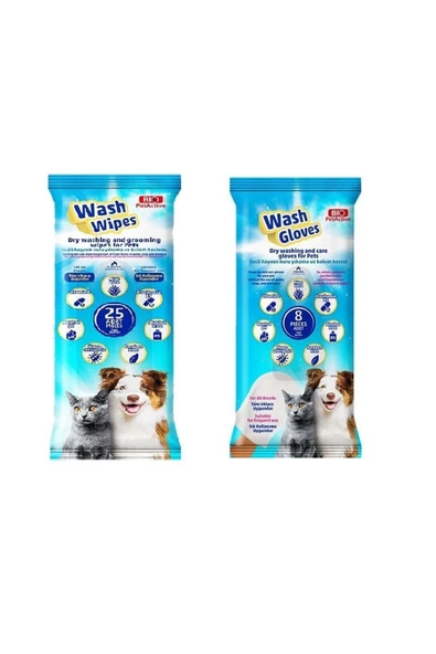 Biopetactive Wash Gloves + Wash Wipes  2 li Paket ürün görseli 1