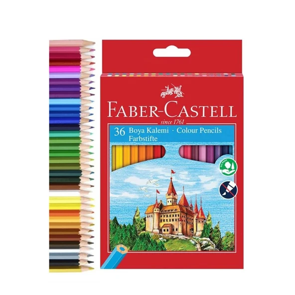 Faber Castell Kuru Boya Kalemi 36 Renk Karton Kutu ürün görseli 1