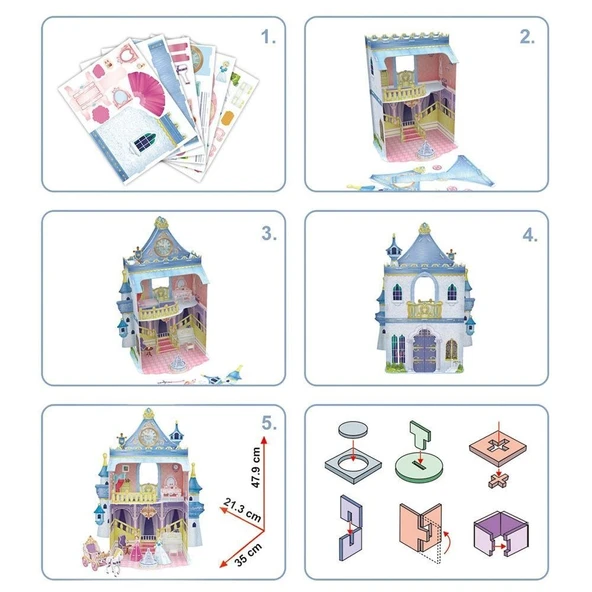Cubic Fun 81 Parça Puzzle Fairytale Castle - Resim 3