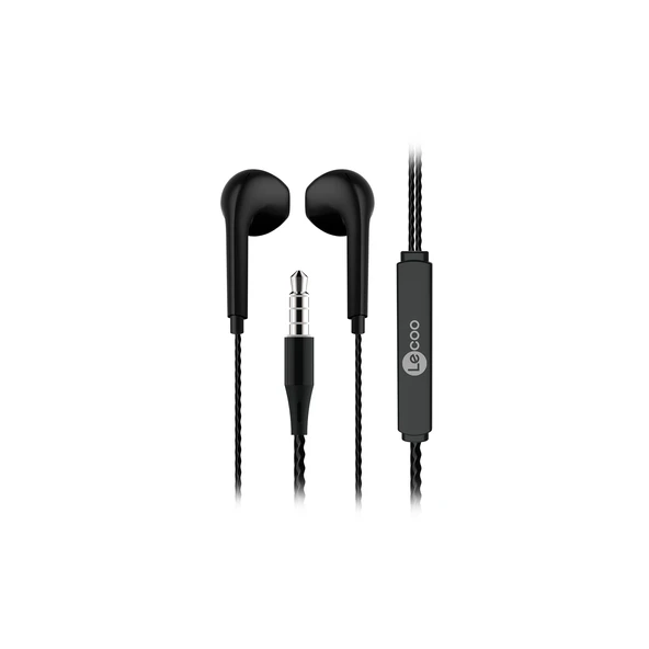 Lenovo Lecoo EH104 Kablolu 3.5mm Jacklı Kulak İçi Mikrofonlu Kulaklık Siyah ürün görseli 1