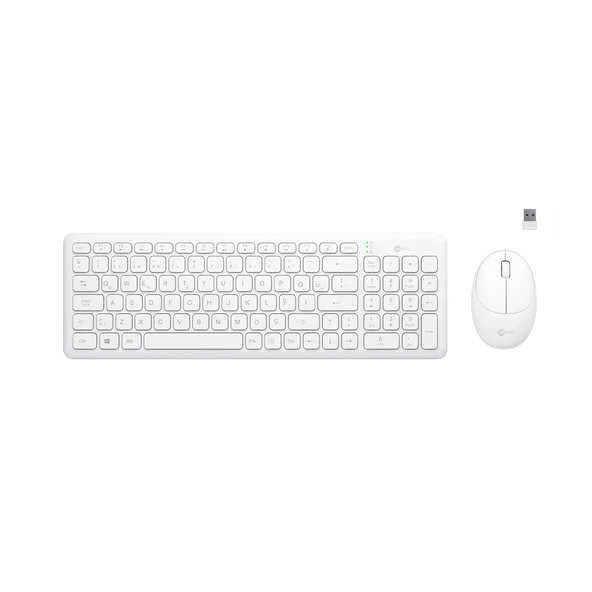 Lenovo Lecoo KW204 Kablosuz Türkçe Q Klavye Mouse - Beyaz ürün görseli 1