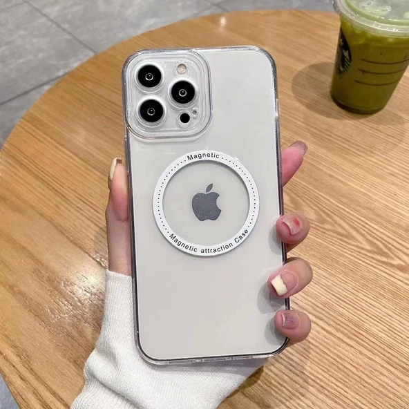 İphone 14 Pro Magsafe Uyumlu Şeffaf Telefon Kılıfı ürün görseli 1