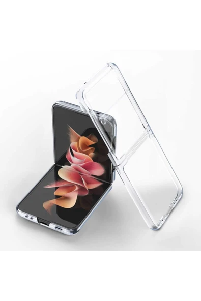 Samsung Z Flip 5 ile Uyumlu 2 Parçalı Şeffaf Kılıf ürün görseli 1