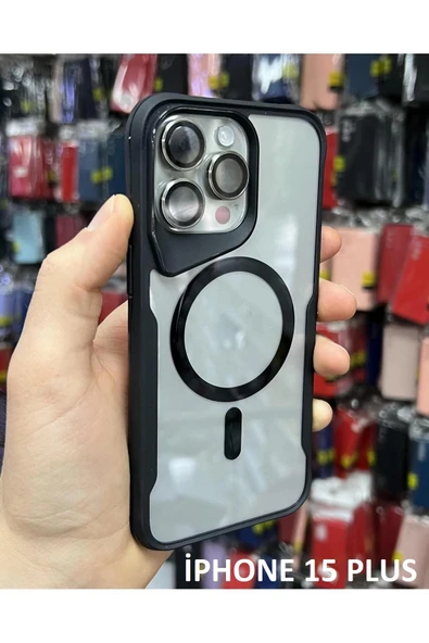 İphone 15 Plus T-Max MagSafe Uyumlu Siyah Silikon Kılıf ürün görseli 1