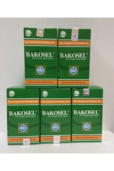 Ceva Bakosel 50 Yumuşak Jelatin Kapsül Vitamin Mineral Koyun Keçi Büyükbaş Kuzu 5 Kutu ürün görseli 1