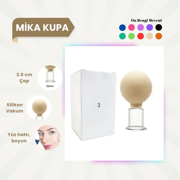 Silikon Vakumlu Mika Yüz Masaj Kupası No:3 Bej ürün görseli 1