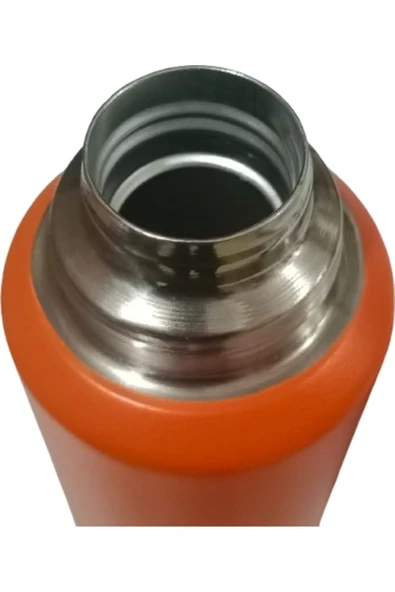 1.0 Litre Kulplu Paslanmaz Çelik Termos-Turuncu - Resim 2