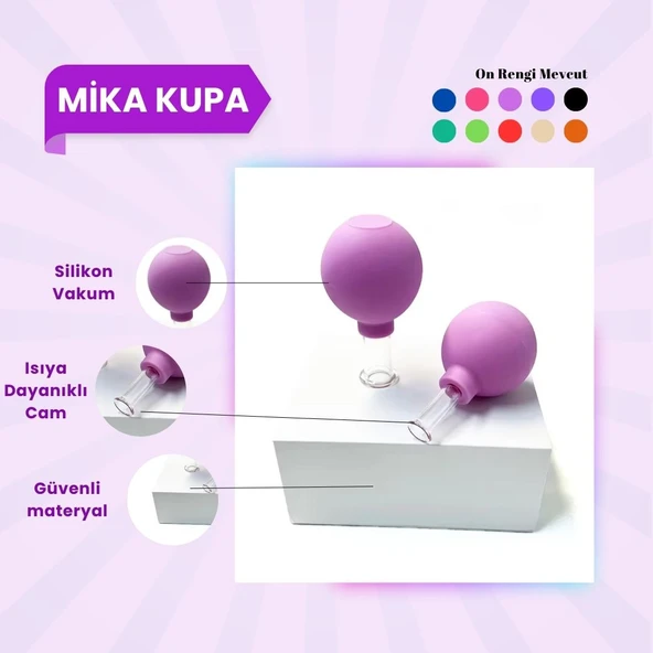 Silikon Vakumlu Mika Yüz Masaj Kupası 2'li Set Mor ürün görseli 1