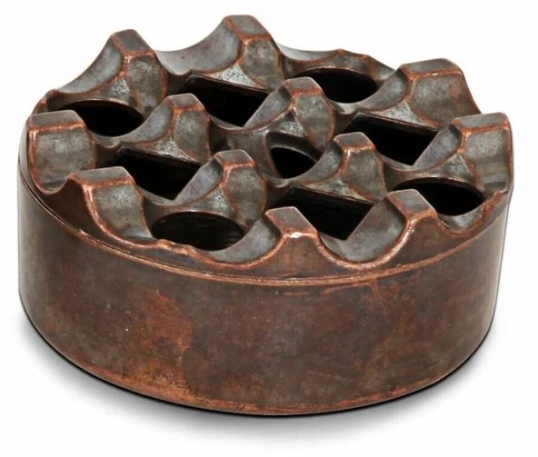 Döküm Yuvarlak Küllük Bakır 9cm - Resim 3