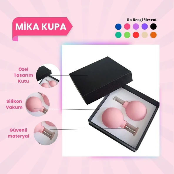 Silikon Vakumlu Mika Yüz Masaj Kupası 2'li Set Pembe ürün görseli 1