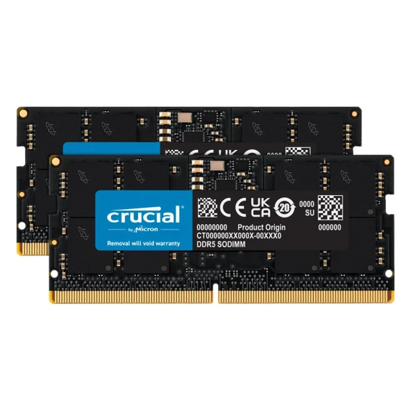 Crucial CT2K32G56C46S5 64GB (2x32GB) DDR5 5600MHz CL46 Notebook Bellek ürün görseli 1