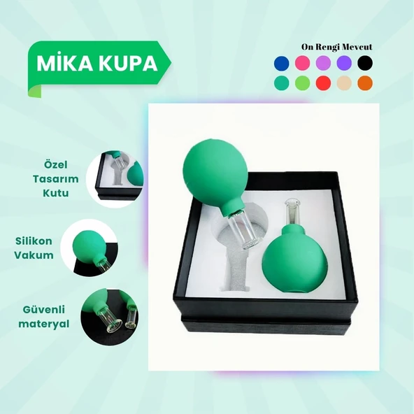 Silikon Vakumlu Mika Yüz Masaj Kupası 2'li Set Açık Yeşil ürün görseli 1