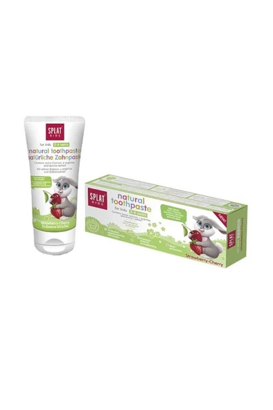 Splat Kids Natural Kiraz ve Çilek Aromalı 2-6 Yaş Florürsüz Çocuk Diş Macunu 50 ml ürün görseli 1