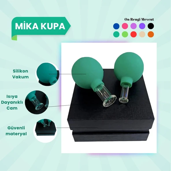Silikon Vakumlu Mika Yüz Masaj Kupası 2'li Set Yeşil ürün görseli 1